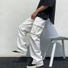 Pantaloni cargo da uomo stile Hip Hop multi tasche gamba larga tinta unita sciolto vita media gamba dritta pantaloni lunghi da uomo streetwear morbidi e traspiranti