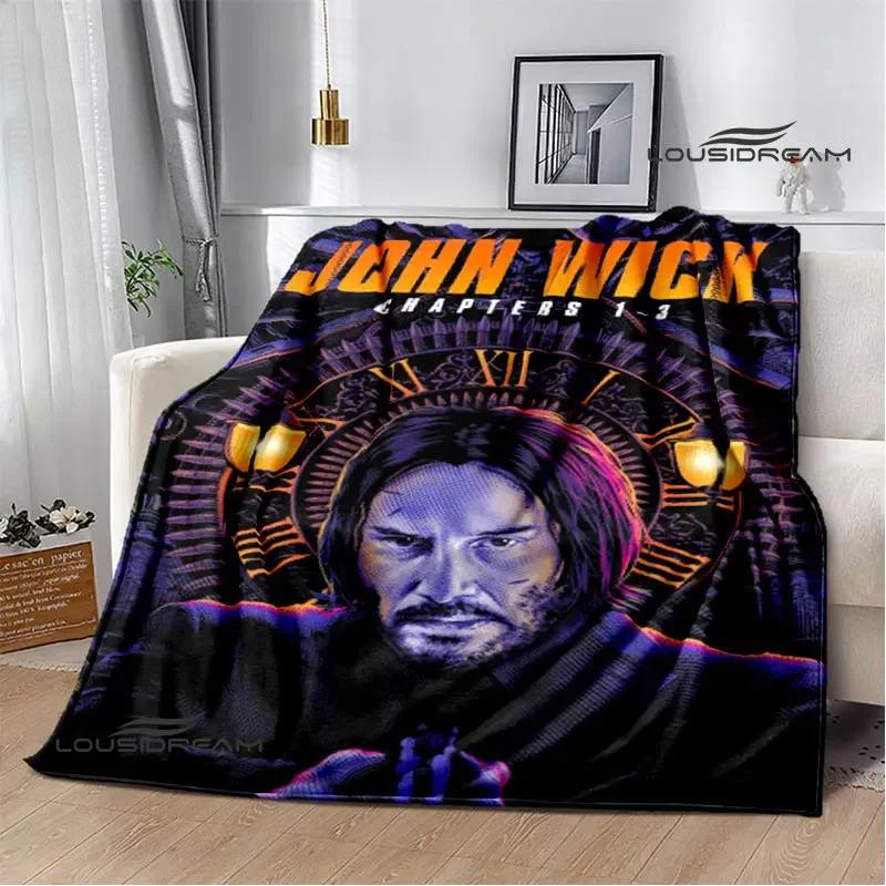 Film John Wick bedruckte Decke Picknickdecke Warme Decke Weich und bequem Heimreise Decke Bettwäsche Geburtstagsgeschenk