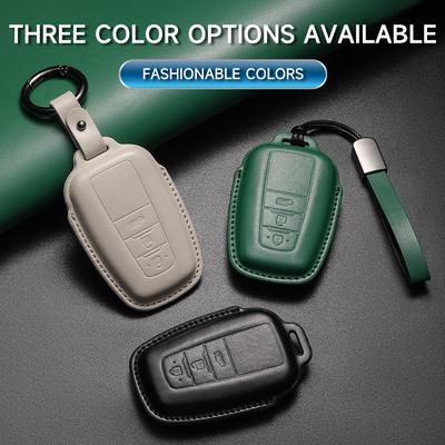 Genuine Leather Car Key Case Cover Key Bag For Toyota Crown Hilux Prius Camry Corolla CHR C-HR RAV4 Land Protect Set Accessories