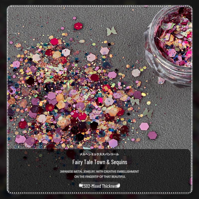

Nail Art Jewelry - Star, Moon & Heart Sequins Glitter, Fairytale Korean Style