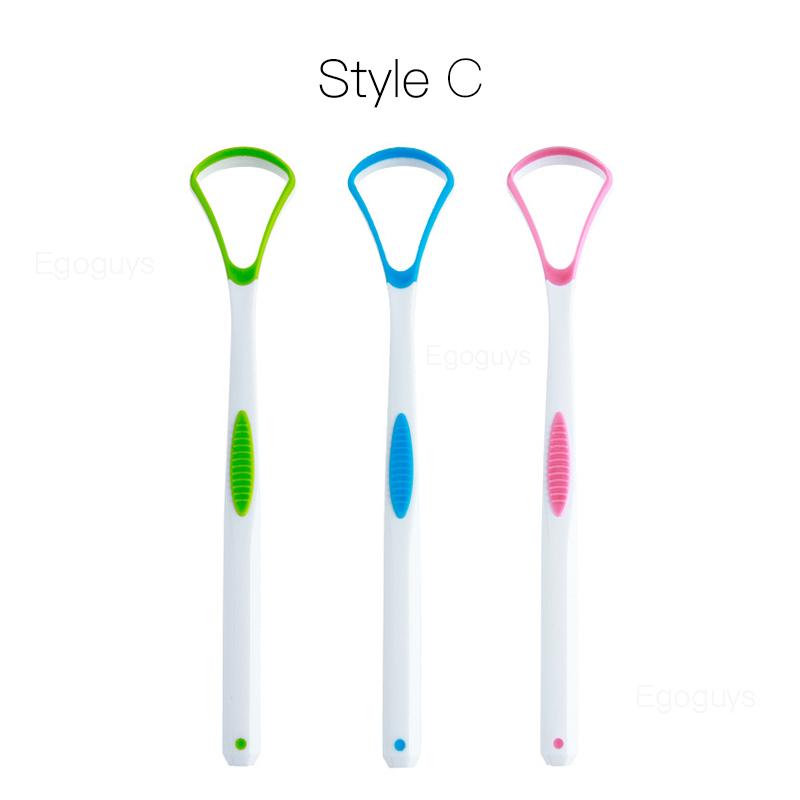 1Pc Reusable Tongue Cleaner Scraper Dual Use Oral Hygiene Toothbrush Fresh Breath Tongue Cleaning Brush