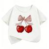 Fashion Y2k Cherry Design T Shirts Graphic Kids Children's T-shirt Girls Summer Spring Casual Top Tee Shirt