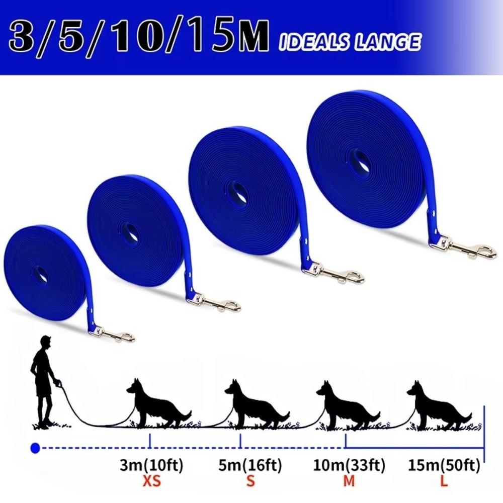3/5/10/15m Long Dog Leash Waterproof Pet Training Leash Sturdy PVC Dog Leash  Hiking