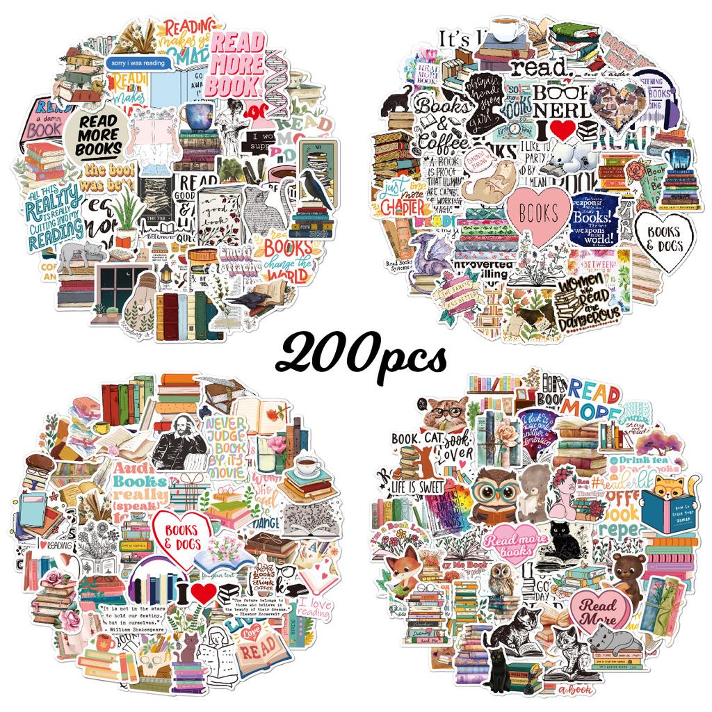 Read Stickers 50 Sheets of Stationery Water Cups Mobile Kindle Tablet Computer Decorative Waterproof Suitcase Stickers