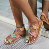 European‑American Women's Summer Plus‑Size Flat Toe‑Loop Sandals, Outdoor Beach Slide Slippers With Butterfly Decorations
