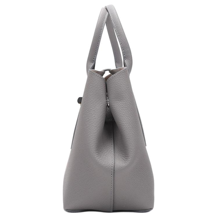 Longchamp Le Roseau 30 Solid Color Bamboo Buckle Leather Crossbody Tote Bag Medium Women Bags Dove-Gray 10058HPNP55