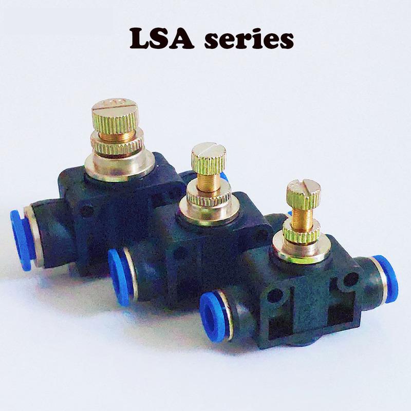 Pneumatic Fitting Airflow Regulator 6mm 8mm 10mm OD Hose Tube Gas Flow Adjust Valve Connector Fitting Air Speed Control Crane
