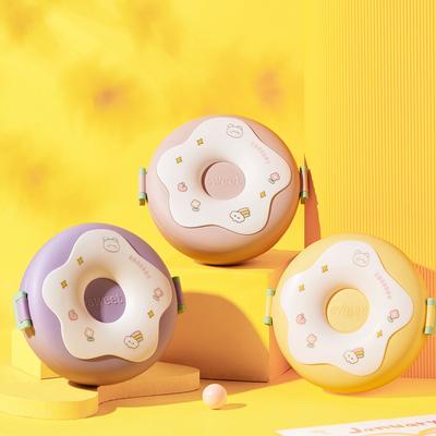 Portapranzo Per Bambino Scuola Bambino Porta Merenda Ciambella Cartone Animato Antigoccia Bento Box Borse Pranzo con Forchetta Cucchiaio 3 Scomparti Microonde