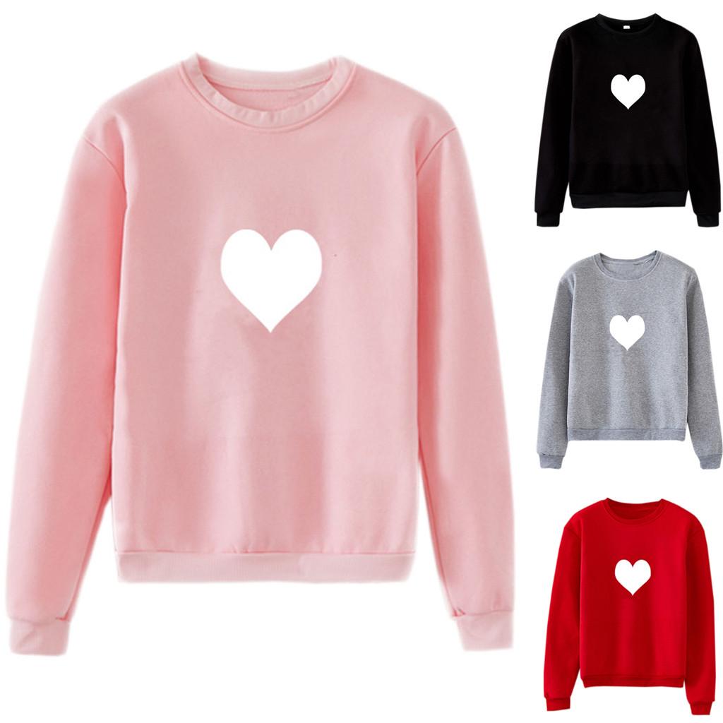 

Унисекс Мужчины Женщины Повседневная Толстовка с длинным рукавом и принтом сердца Пуловер
