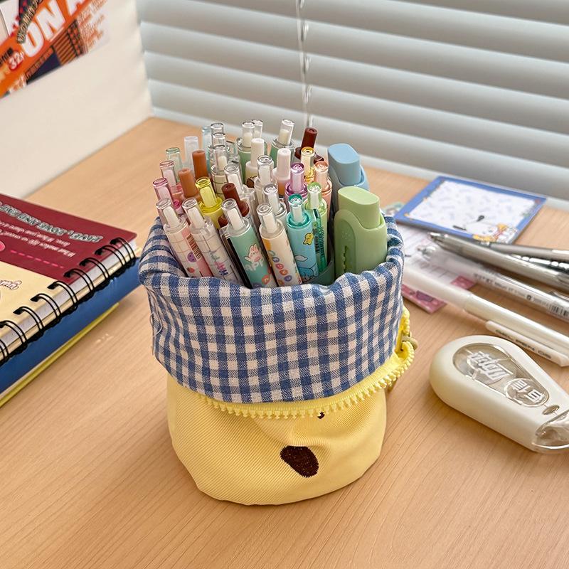 Cookies Creative Pencil Bag Female High-value Student Foldable Pencil Bag Large Capacity Makeup Brush Storage Bag