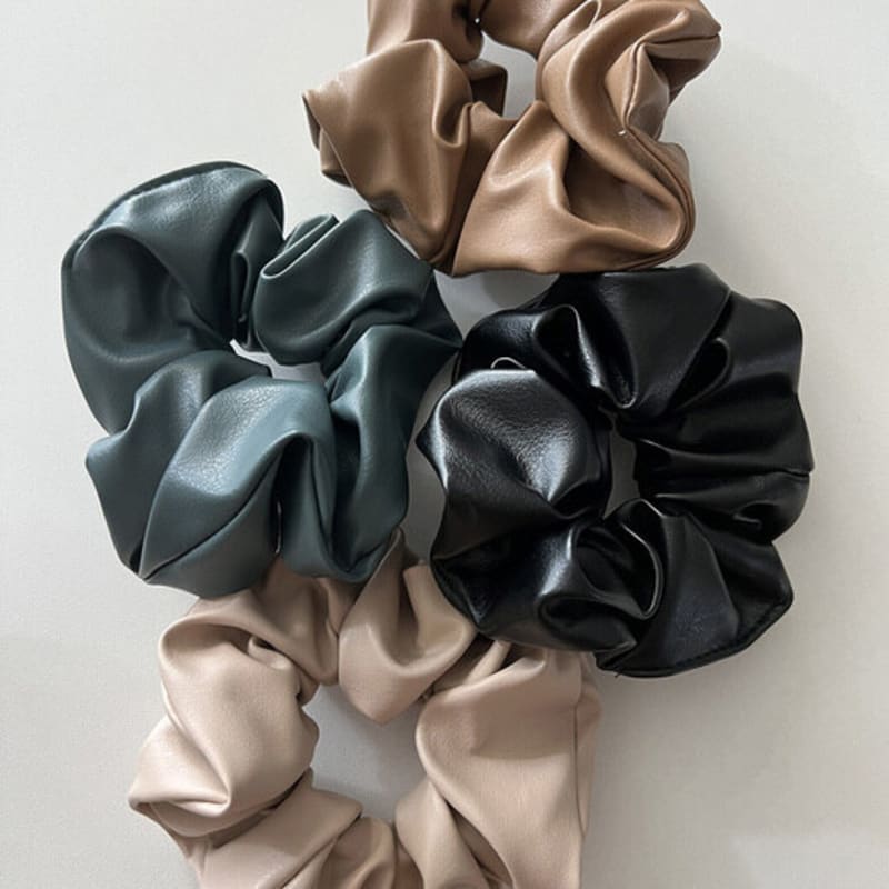 Mosxe Fake Leather Scrunchie (4color)