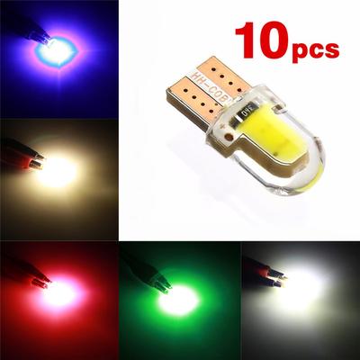 10Pcs T10 W5W Led Auto Innen Farbige Licht Keil Umriss Lampe Parkplatz Bulb Silikon Marker Lampe