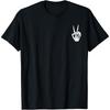 Skeleton Hand Peace Sign Bone Halloween Pocket Skeleton Cotton Men T Shirt