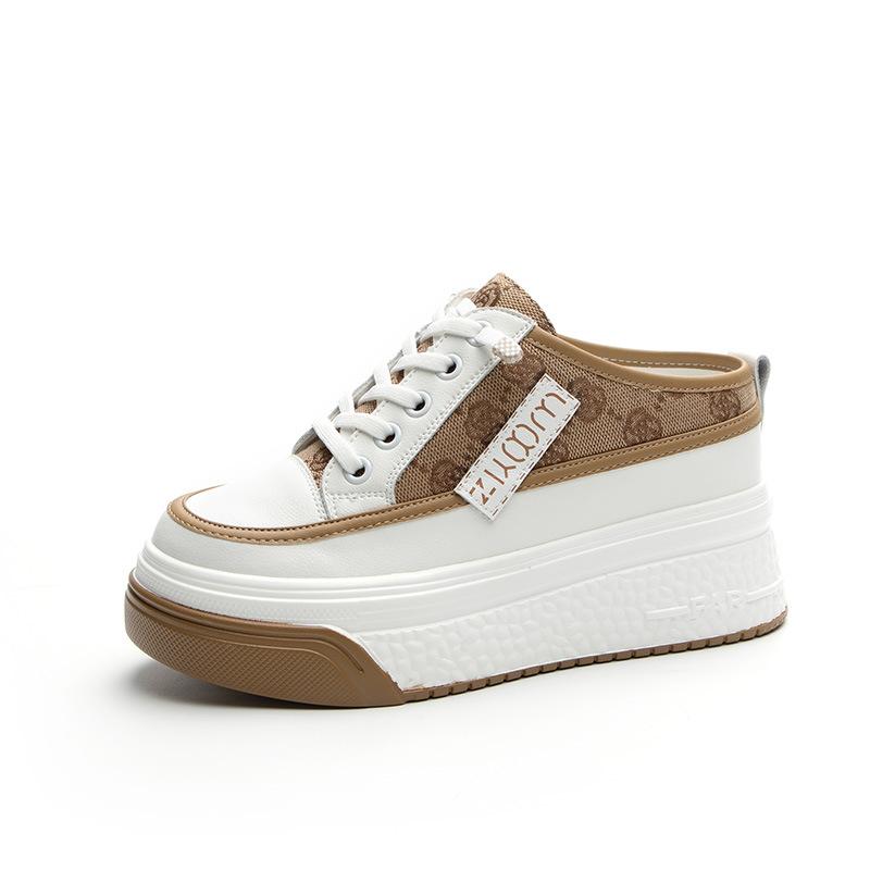 Little white shoes women's 2025 new inner height-increasing women's shoes thick-soled mesh breathable casual shoes versatile bag head slippers women's