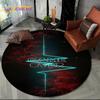 Cartoon Gamer Game Controller Round Area Rug,Circle Carpet Rug for Living Room Children's Bedroom Sofa Decor,Non-slip Floor Mat