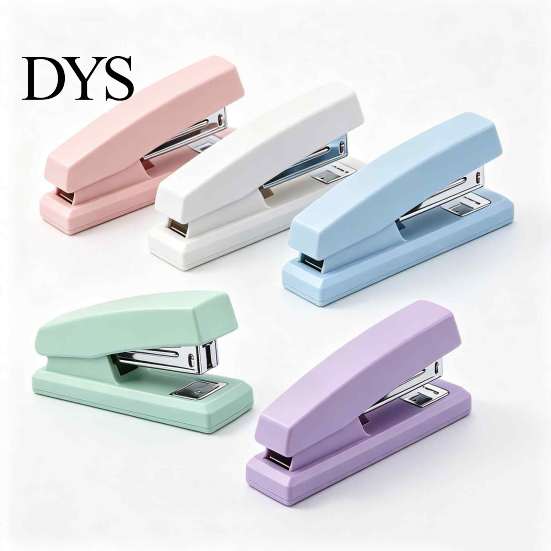 Handlicher Hefter für die tägliche Ablage, Mini-Hefter, mit ergonomischem geschwungenem Design, Morandi-Farbe, strapazierfähig, für Büro, Schule, Zuhause und den Gebrauch, einfache Betätigung