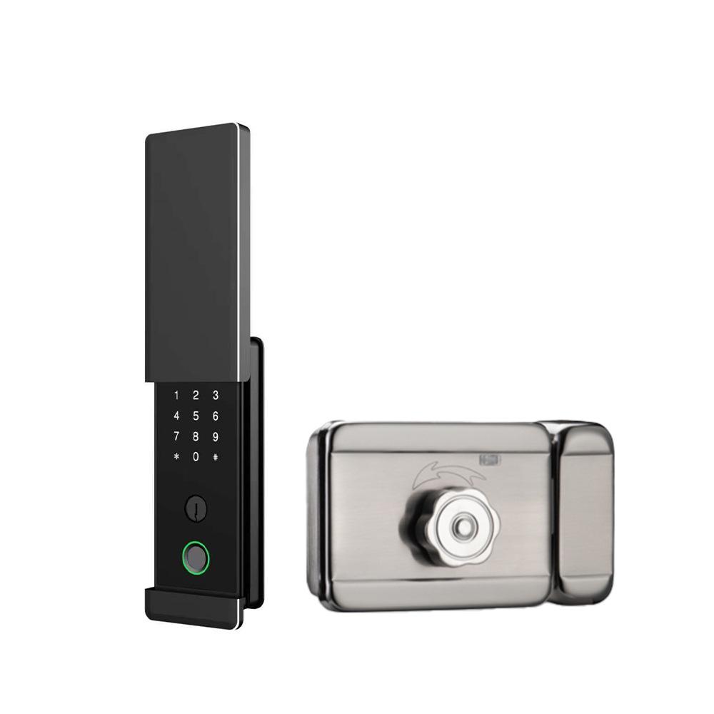 Bull Head Double-Sided Waterproof Graffiti Smart Lock with Passcode & Fingerprint for Iron Gates and Apartments.