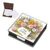 Flowers Diamond Painting Notecard Box Gem Art Sticky Note Holder Gem Painting Memo Pad Holder Mosaic Kit for Adults Beginners