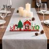 DIY Assembly Xmas Decor Wooden Christmas Ornaments, Tabletop Decoration with Santa Claus Snowman Elk Tree Designs for Home Holiday Party And