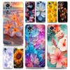 Phone Case For Xiaomi Redmi Note 13 12 5G 9S 9 8 10 11 Pro Plus 4G 9T 13C 12C 10C 9C 9A 7 Pro Clear Cover Beauty Flowers Leaves