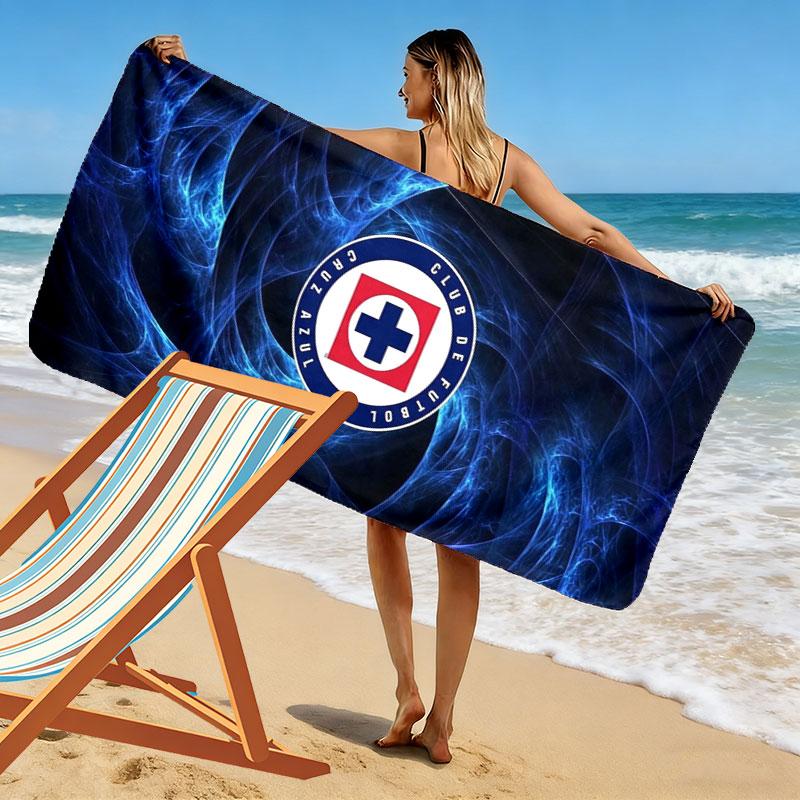 Cruz Azul Print Beach Towel, Large Soft Quick Dry Towel for Beach Camping Swimming