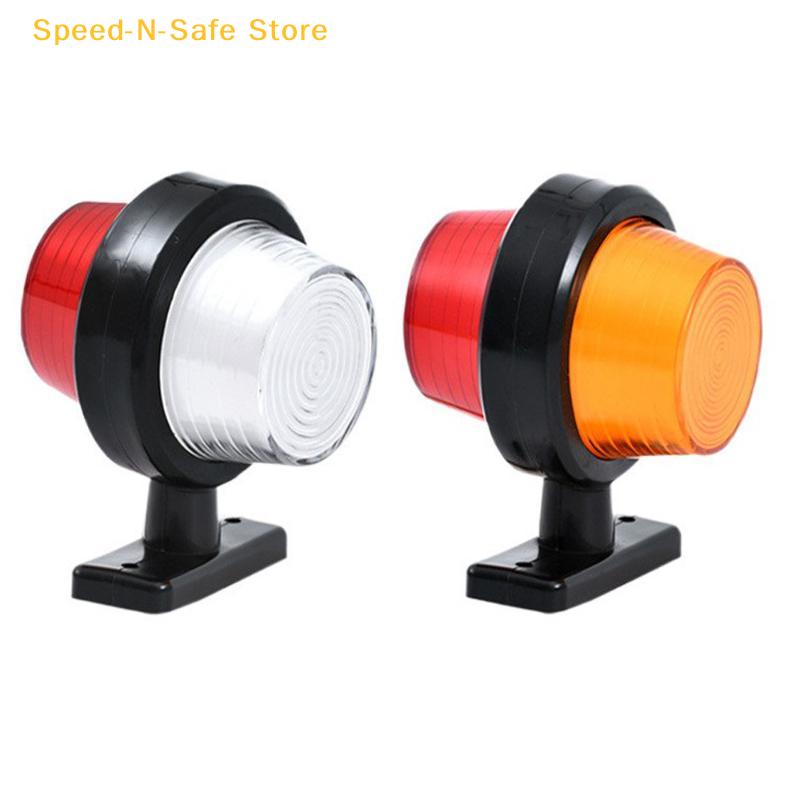 Heavy Duty Truck LED Side Marker Light Double Sided Amber Red Waterproof Lamp for Trailer RV Caravan Road Safety