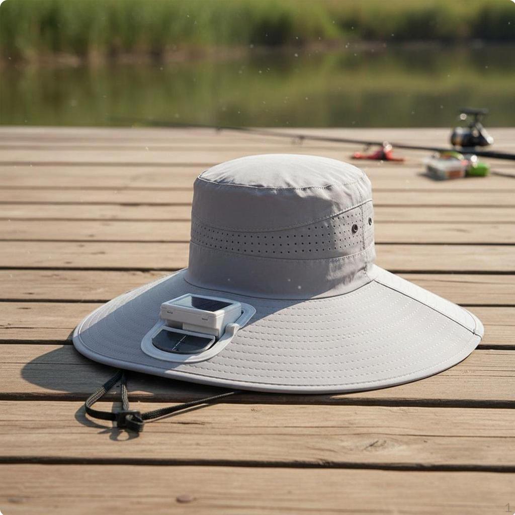 Solar Fan Hat Universal Fit Fisherman with Lightweight Outdoor Headwear for Fishers,