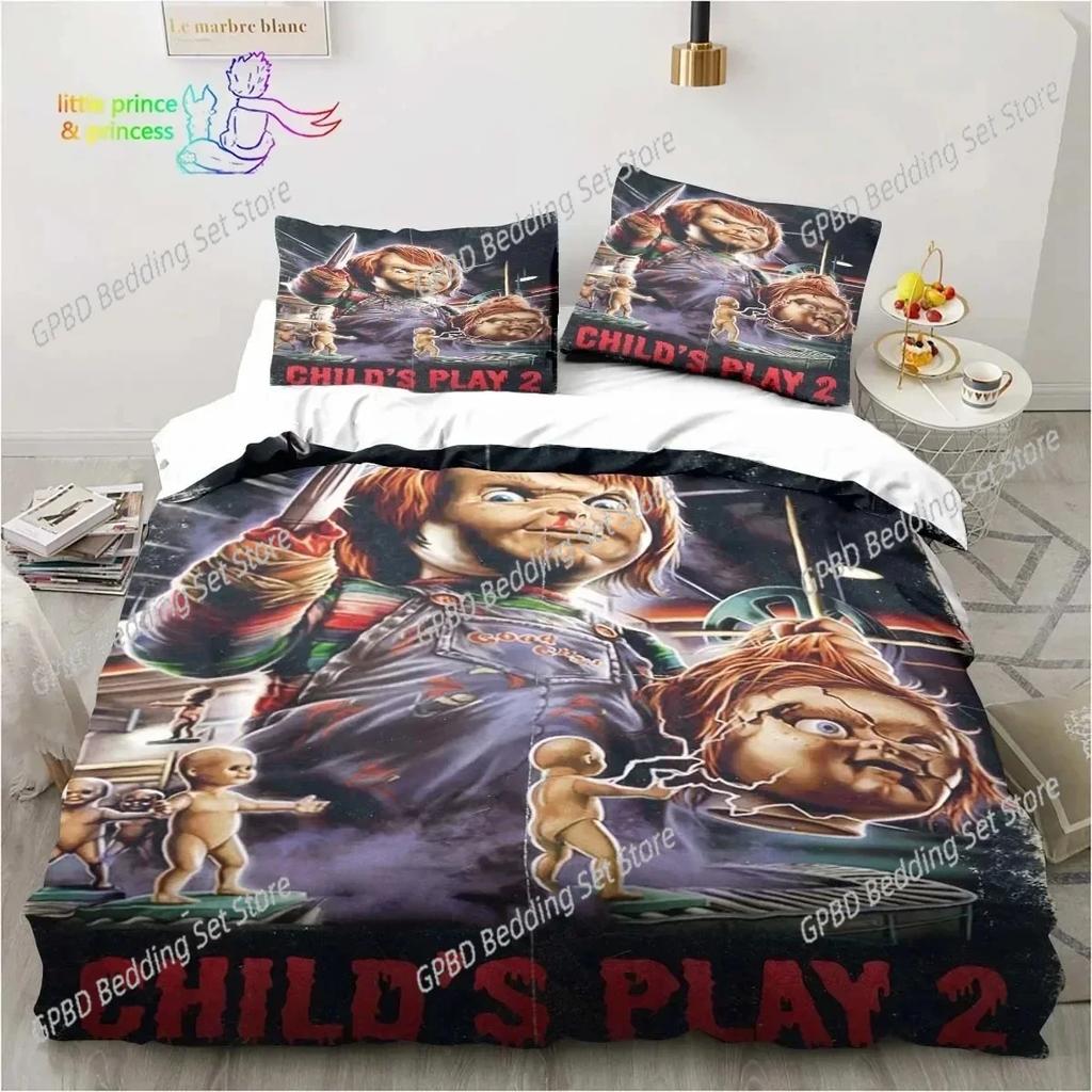 Horror Movie Chucky Bedding Set For Bedroom Soft Modern Bedspreads Comefortable Kids Duvet Cover Quilt Cover And Pillowcase
