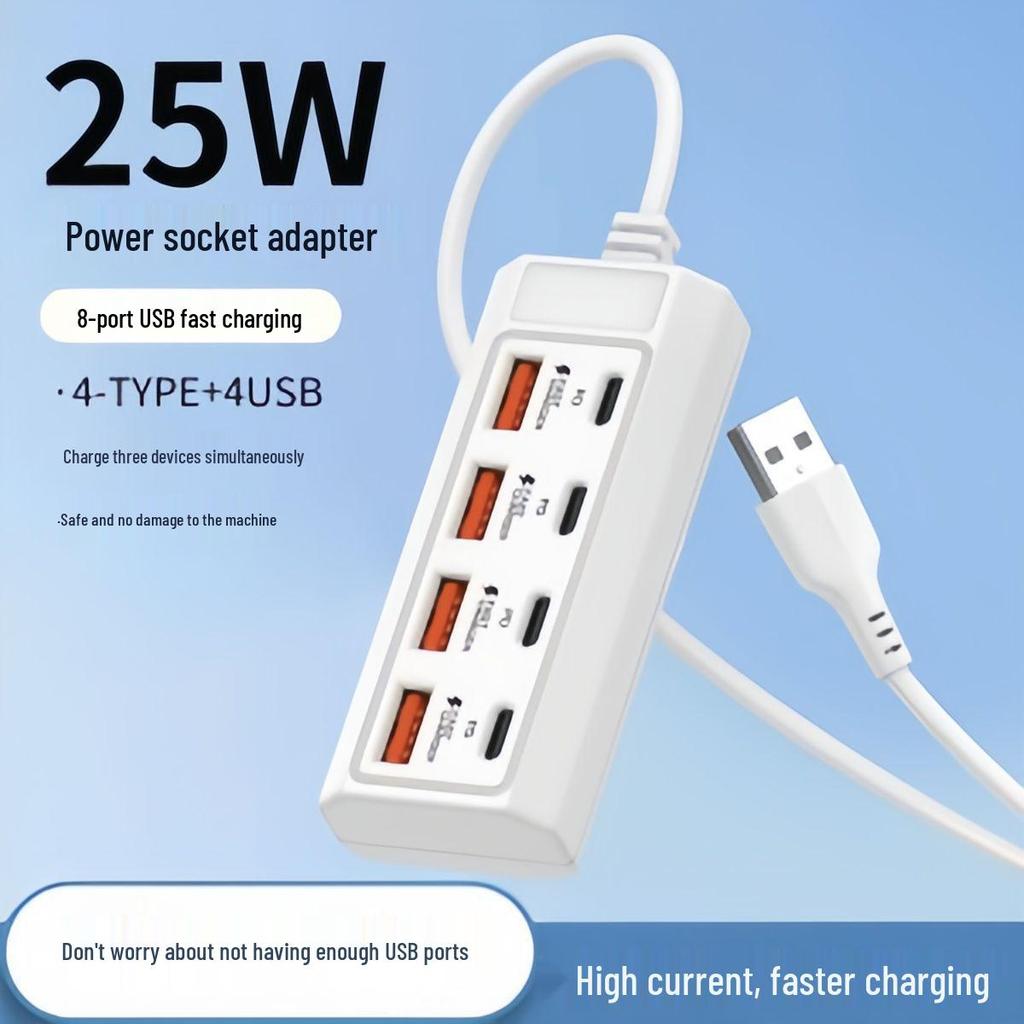 Universal Charging Strip: 4-Port USB Fast Charger for Xiaomi, Apple, Android, Huawei Devices