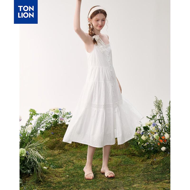 TonLion Lace Patchwork Spaghetti Strap Dress M
