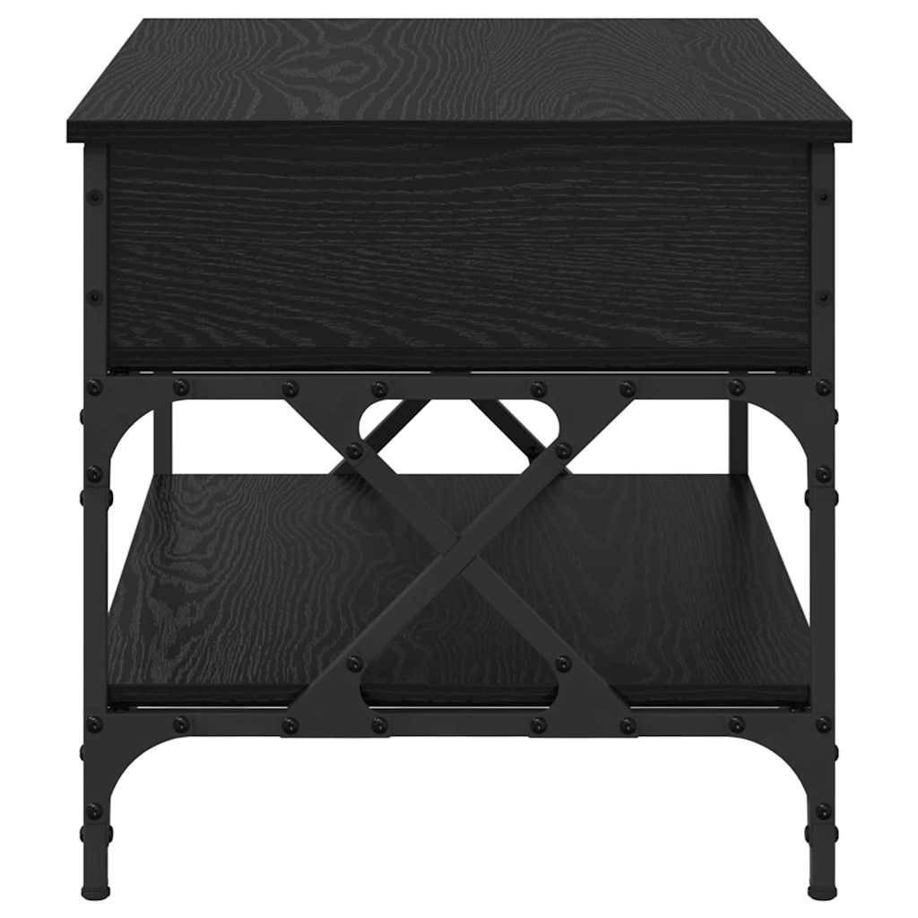 Coffee Table Black Oak Look 70x50x50 Cm Wood Based Panel