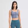 Original Quick-Drying Yoga Vest Women's Chest Pad Outwear Front Zipper Sports Intimates High Strength Running Workout Bra