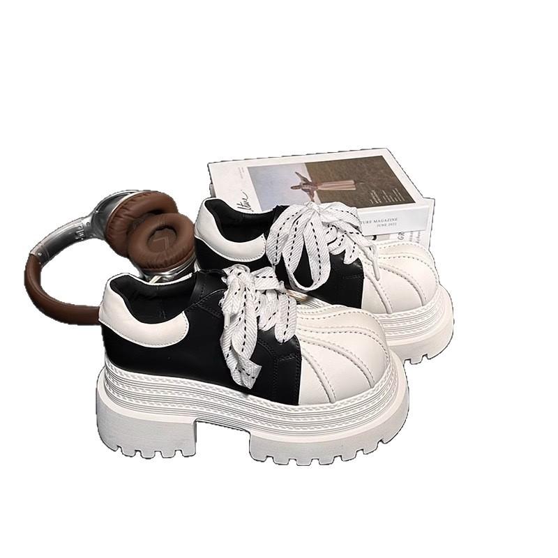 Thick-soled muffin heightens shell head big head shoes children small man 2025 spring and autumn new popular casual shoes