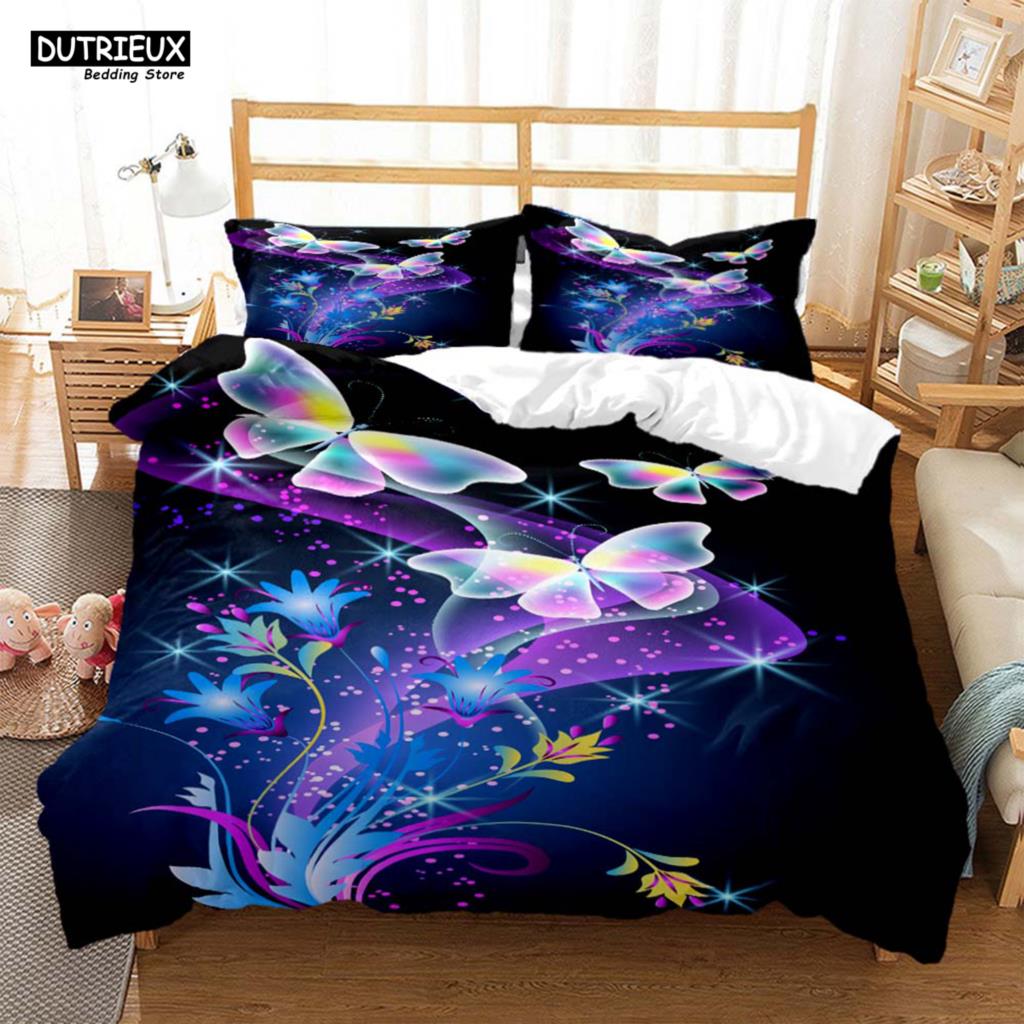 Simple And Atmospheric Butterfly Printed Bedding Soft And Comfortable Comforter Bedding Sets Complete Size Customizable