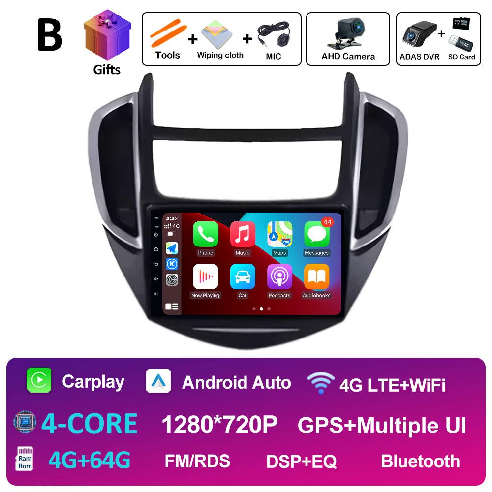 Wireless Carplay pentru Chevrolet Trax 2014 2015 2016 Radio Player Bluetooth DSP Stereo Android Auto 2.5D Ecran tactil Unitate principală 4G