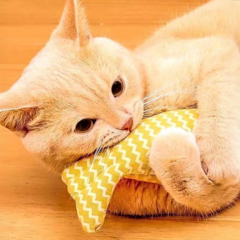 Cat Toy Self High Boredom Resistant Bite Clean Teeth Linen Fish Grinding Teeth Fun Cat Toy Cat Simulation Fish Toy Pet Supplies