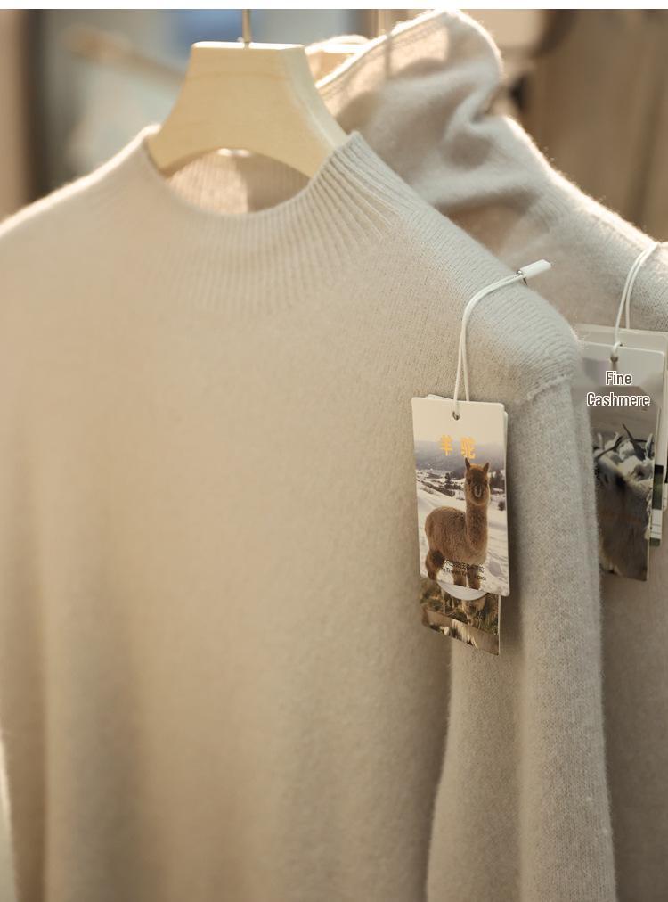 Luxurious Cashmere Alpaca Silk Wool Blend Women's Sweater for Autumn/Winter
