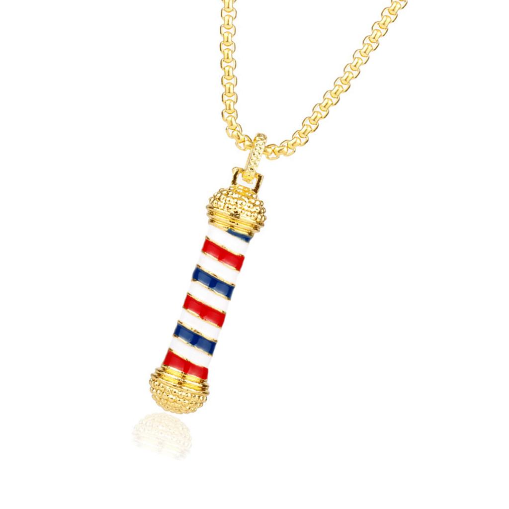 Hip Hop Barbierstangen Kettenhalskette mit 3D-Design Dekoration für professionelle Friseure Stilvolle Outfits