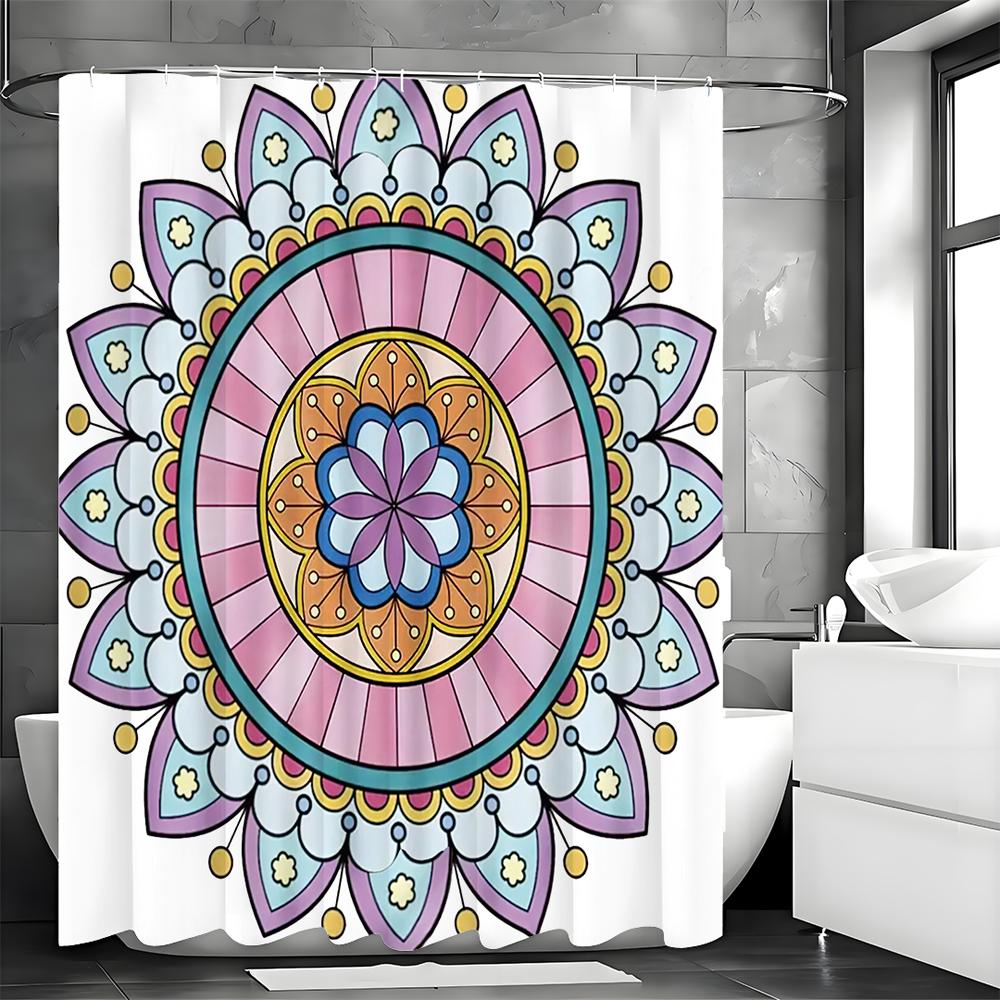 Vintage Floral Shower Curtain, Bathroom Decorative Shower Curtain, Waterproof Shower Curtain with Hooks