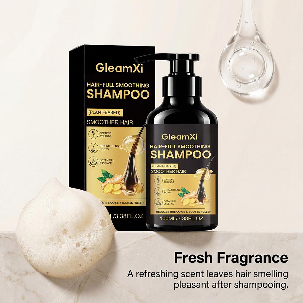 Ginger Volumizing Shampoo, Gentle Cleansing, Fluffy & Smooth Refreshing Hair Care