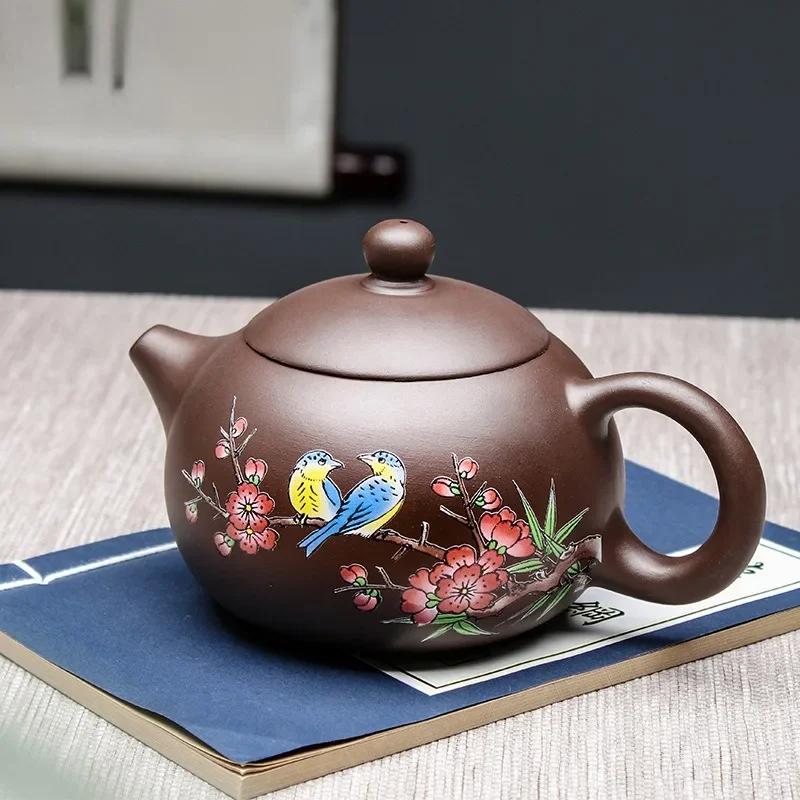 500ml Large Capacity Handmade Xishi Kettle Raw Ore Zhu Mud Filter Tea Maker Chinese Zisha Tea  Yixing Purple Clay Teapot