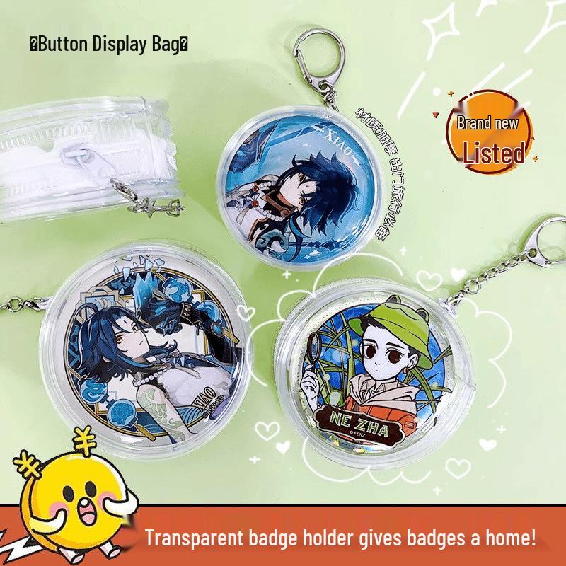 Badge Display Pouch: Portable, Clear, Anti-Oxidation Hanging Storage Bag with Multiple Sizes