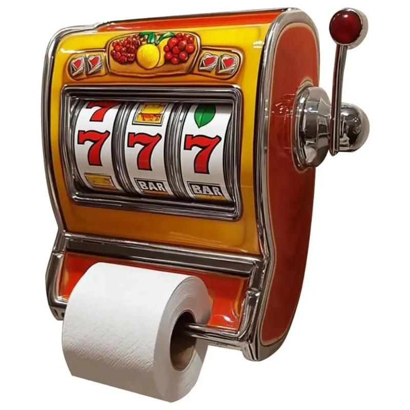 Wall Mounted Slot Machine Toilet Paper Holder, Plastic Fun Slot Machine Toilet Roll Holder, Easy To Install and Decorate