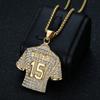 2026 Jewelry Fashion Trend Inlaid Zircon No.15 Mahoms Jersey Pendant Necklace Men's Party Jewelry Accessories