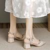 Medium Heel Thick Heel Bag Head Sandals French Versatile Fairy Style Pointed Single Shoes Female 2025 Summer and Autumn New Non-slip Fashion