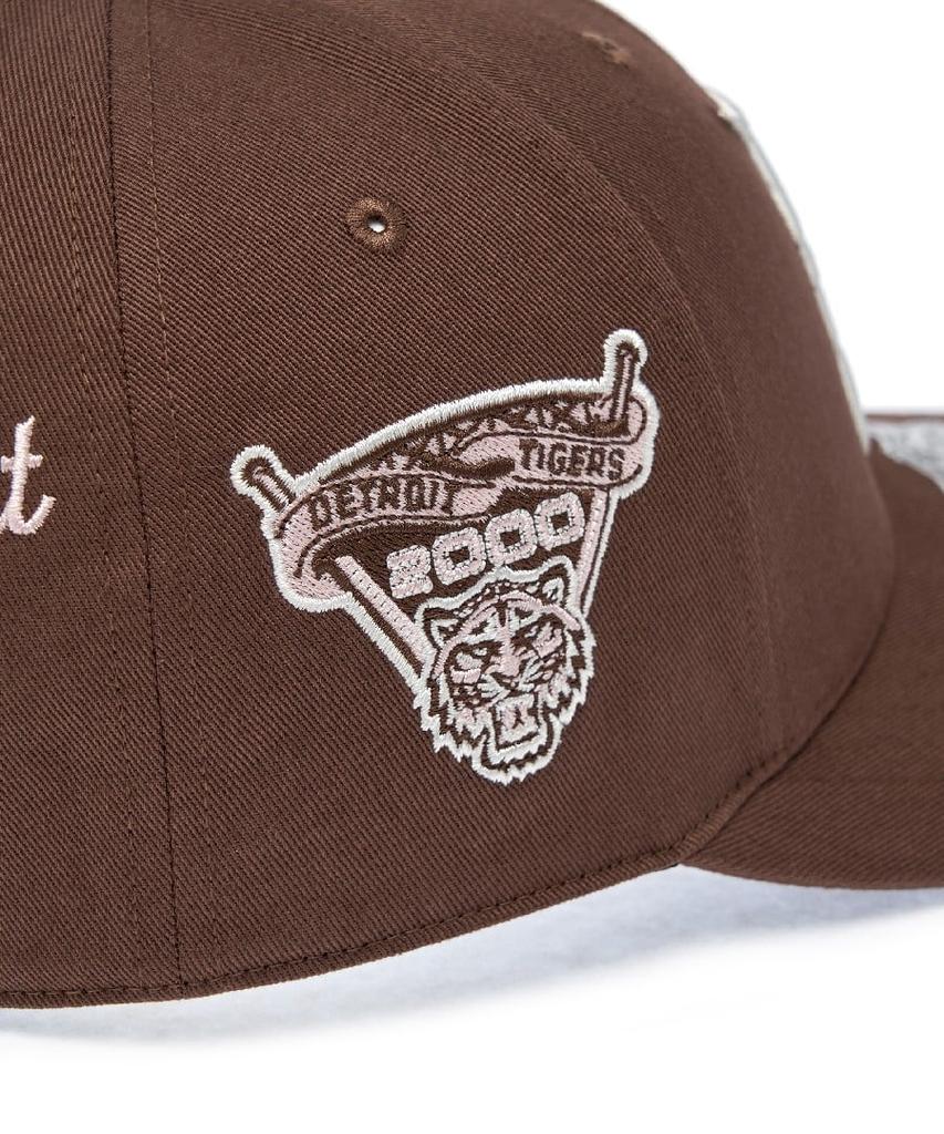 Emelbi Signature All-Over Patch Structure Ball Cap Det (Neon Brown)