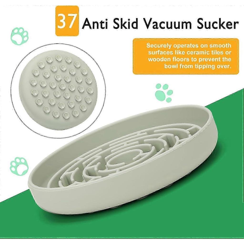 Slow Feeder Dog Bowls, Silicone Maze Food Suction Bowl Feeders Pet Puzzle Lick Mat to Slow Down Eating for Medium Small Breed Size Dogs