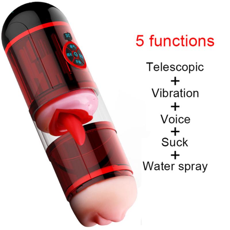 Sex Male Masturbator Deep Throat Penis Suck Massage Realistic Voice Vagina Licking Tongue Vibrator Masturbation Cup