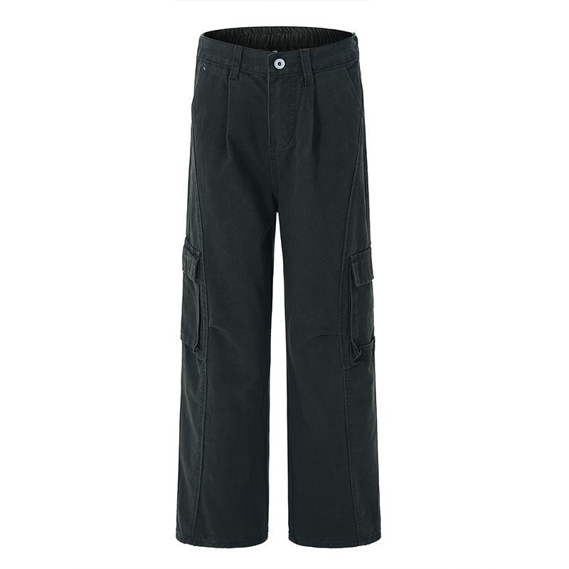 

Cotton Washed Casual Pants Men s Loose Three-dimensional Pocket Overalls Pants 2XL