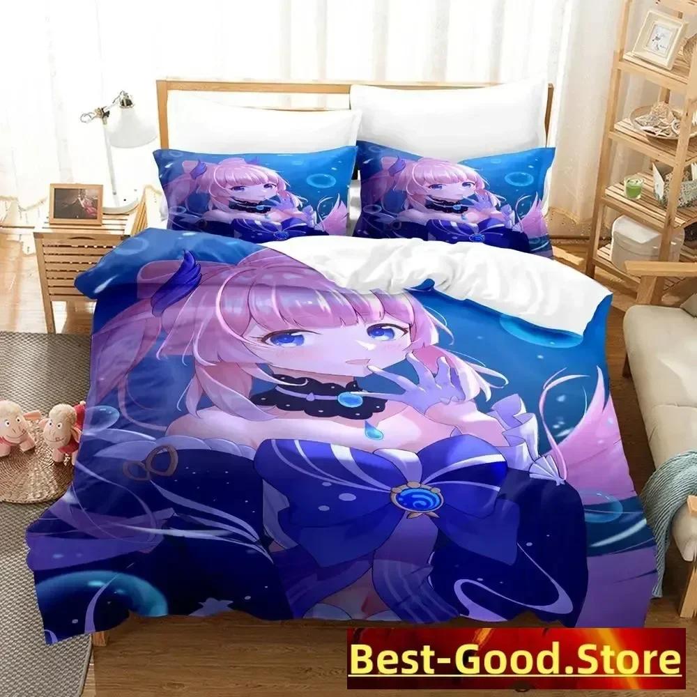 Game Genshin Impact Sangonomiya Kokomi Bedding Set Single Twin Full Queen King Size Bed Set Adult Kid Bedroom Duvetcover Sets